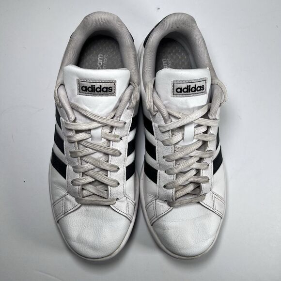 Adidas Grand Court White Black Lace Up Shoes Sneakers Women's Size 8.5 F36483 - Picture 6 of 8